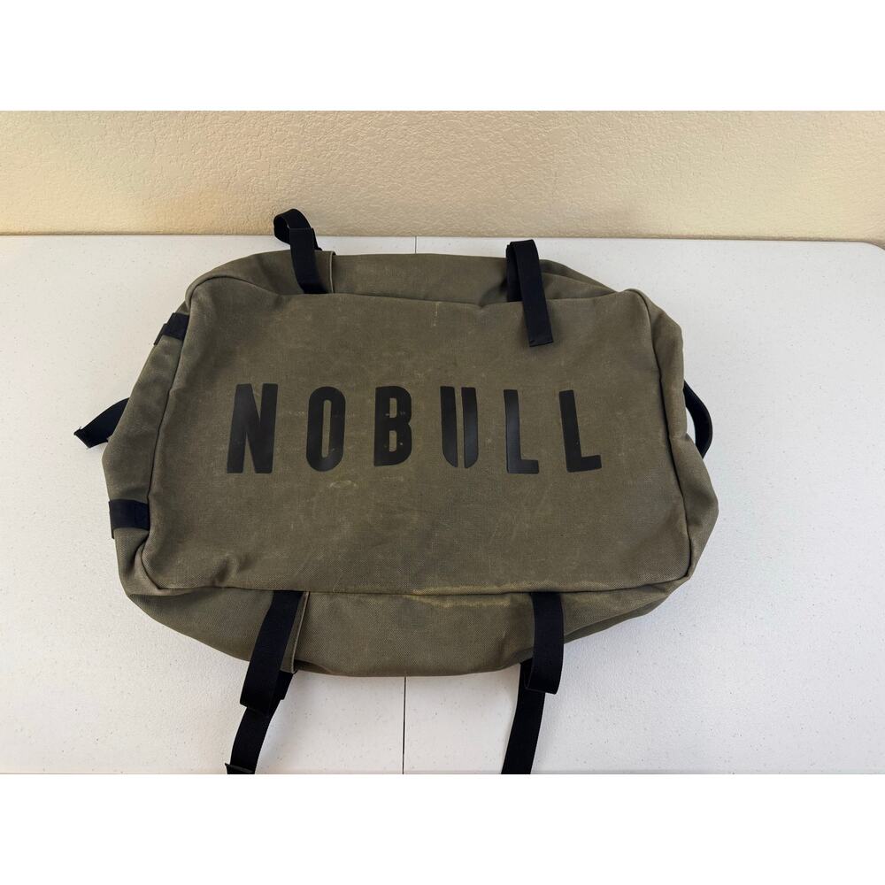 Nobull Canvas Backpack Gym Bag Laptop Carrier Green Distressed